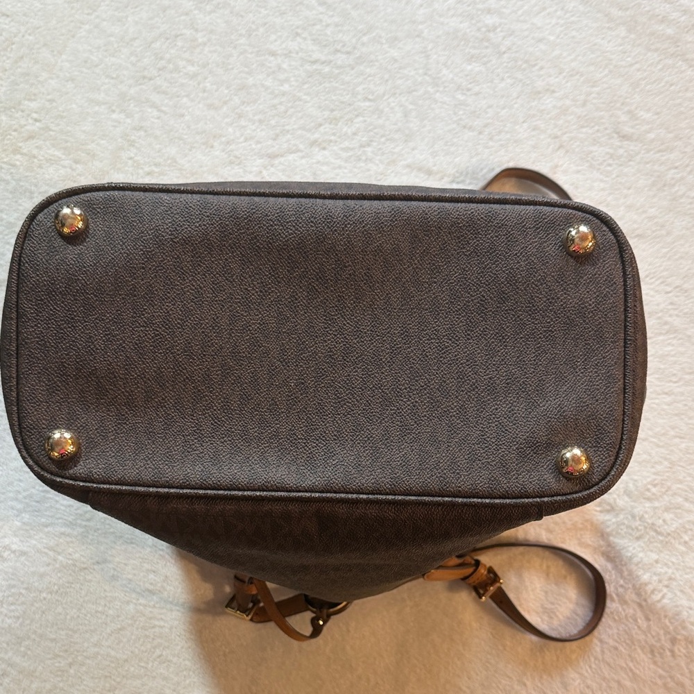 Michael Kors Marilyn Medium Dark Brown Tote with Gold Accents - Picture 12 of 12
